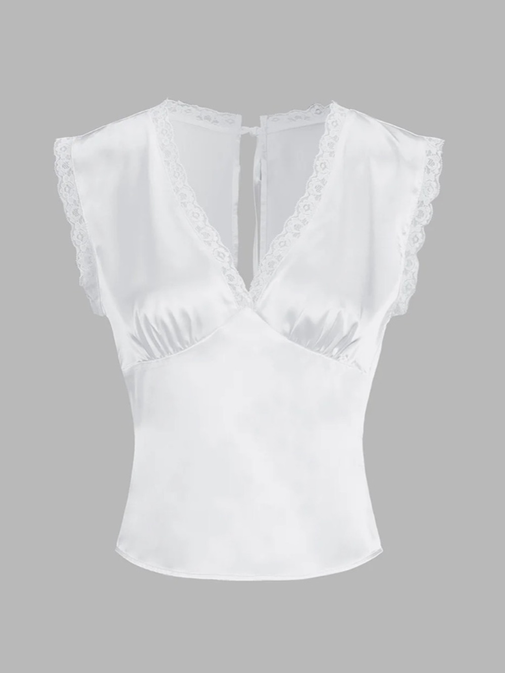 Commense White Satin Open-Back Mini Skirt Set - Picture 3 of 7